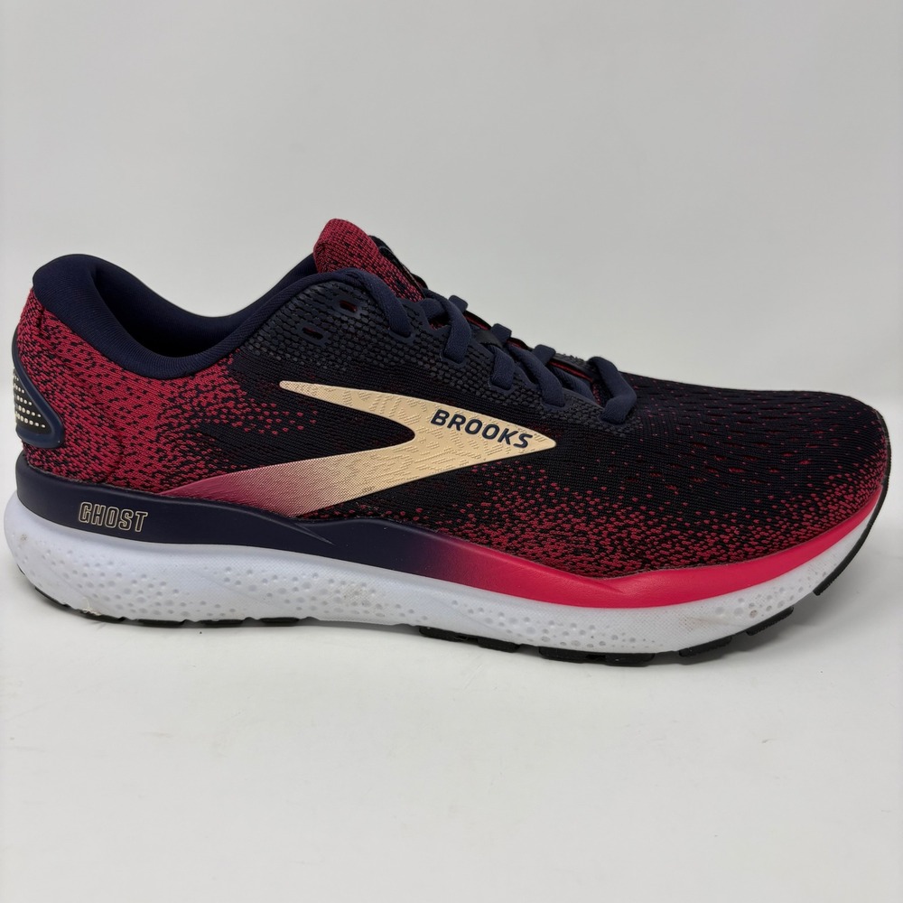 Brooks Ghost 16 Women's Size 9.5 Narrow Navy Red Running Shoes WORN ONCE